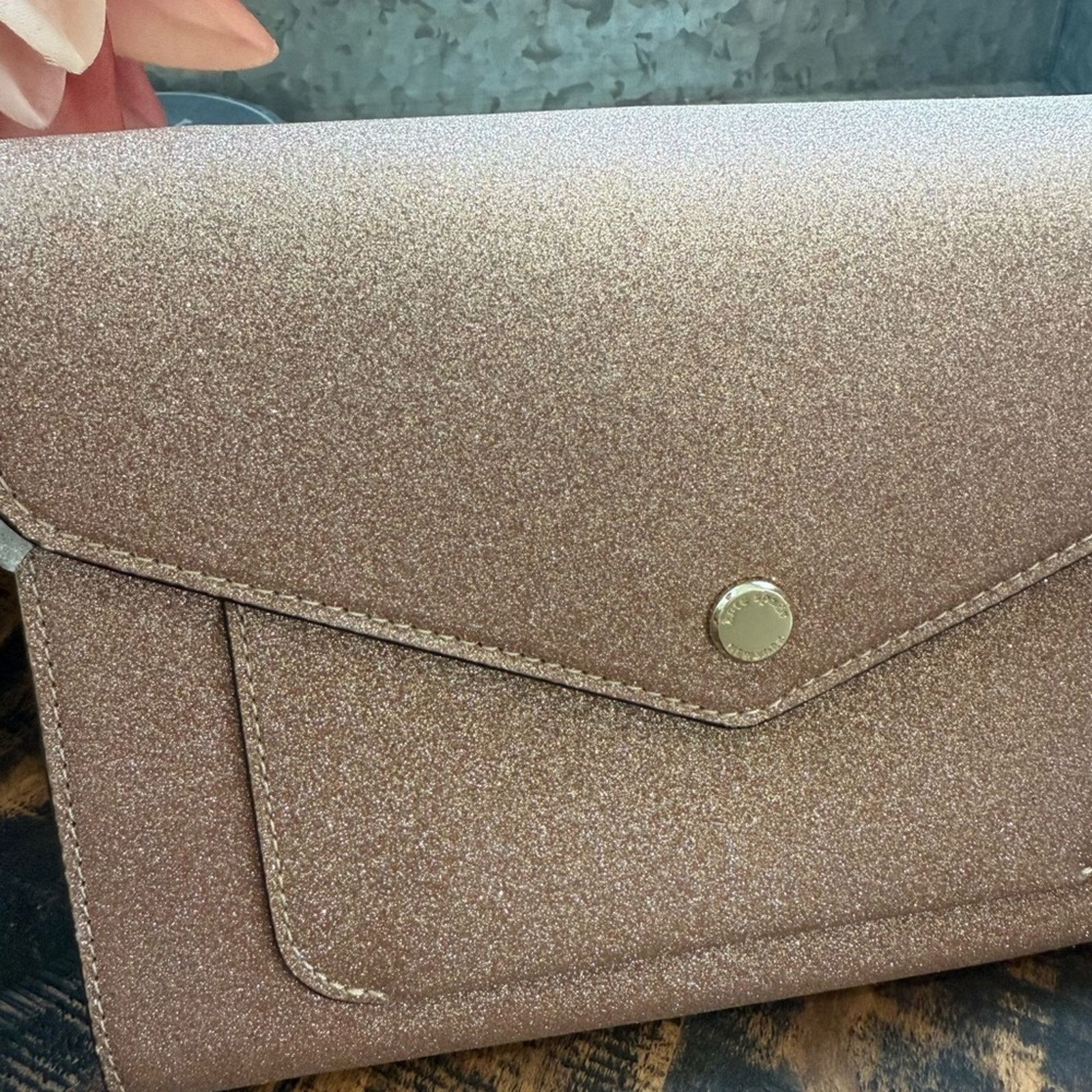 Kate Spade KATE SPADE Rosegold Glitter Fabric Flap Crossbody Size ONE SIZE - 2 Thumbnail