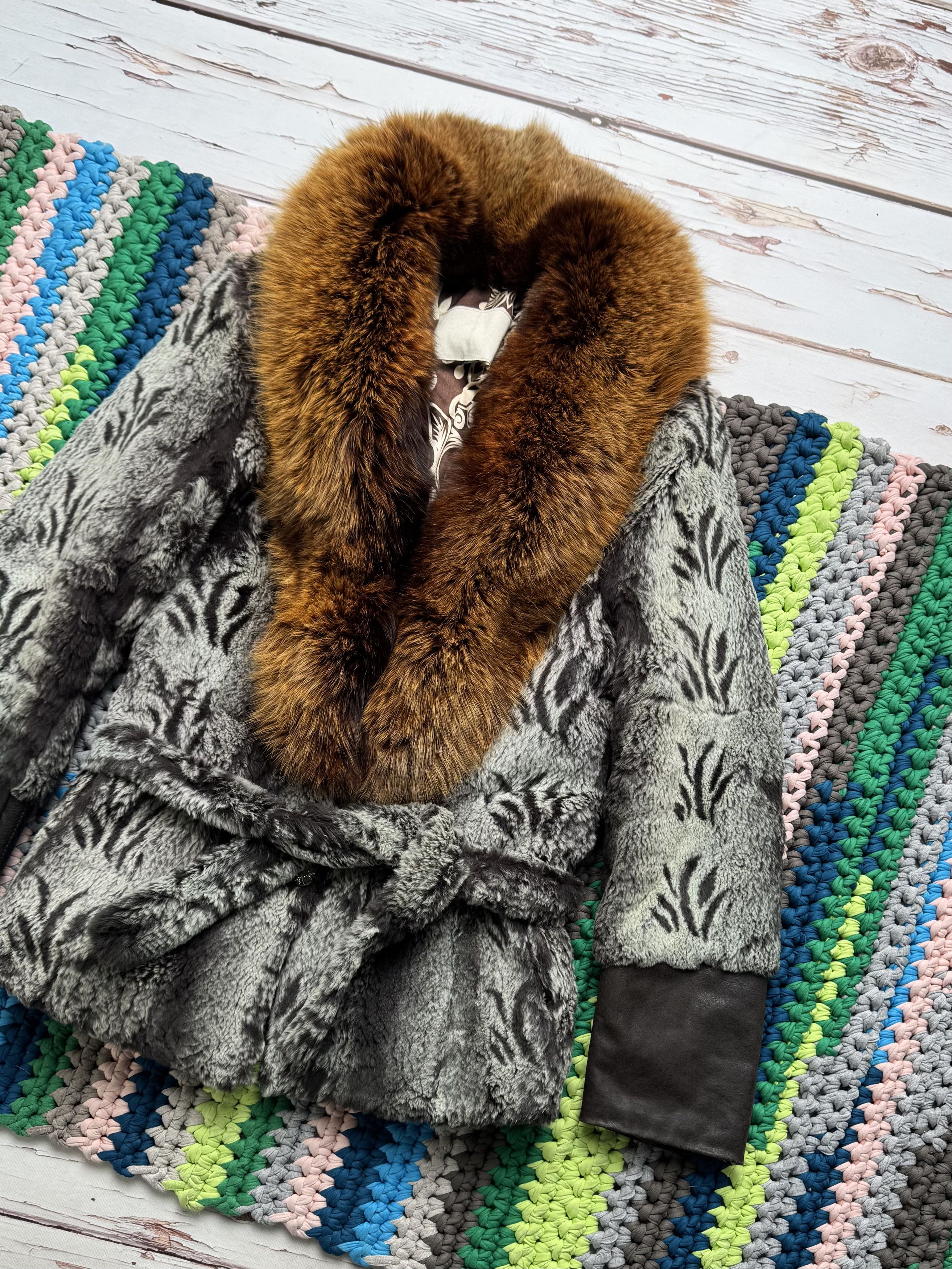 Japanese Brand Vintage Real Fur Jacket With Belt (D15) Size S / US 4 / IT 40 - 7 Thumbnail
