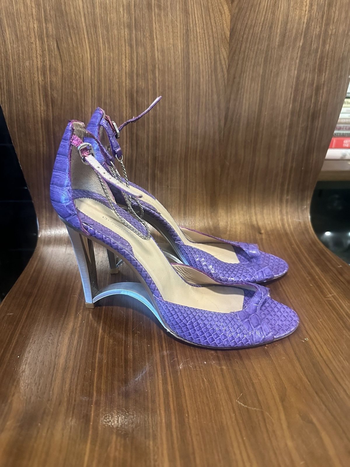 Donna Karan 90s Donna Karen Collection python heels Size US 7 / IT 37 - 4 Thumbnail