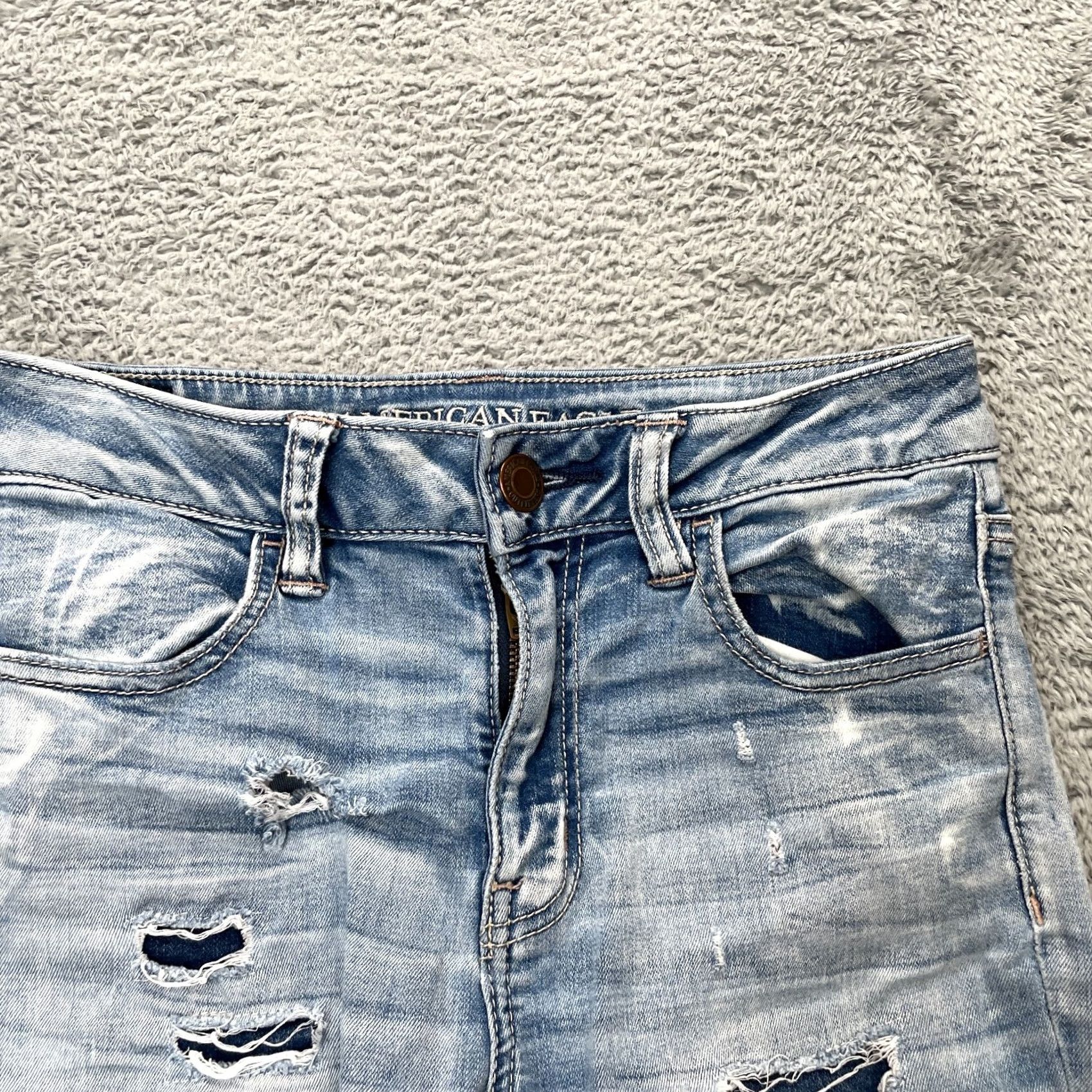 American Eagle Outfitters VINTAGE? No. American Eagle Outfitters Jeans Womens 4 Blue Jeggings High Rise Cropped Size 28" / US 6 / IT 42 - 6 Thumbnail