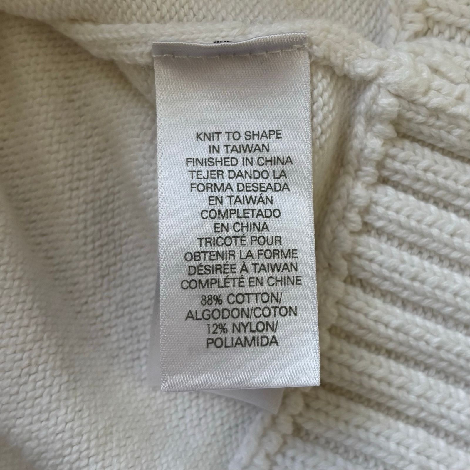 Other Liz Claiborne White Shawl-Collar Pullover Sweater Size Large Size L / US 10 / IT 46 - 10 Thumbnail