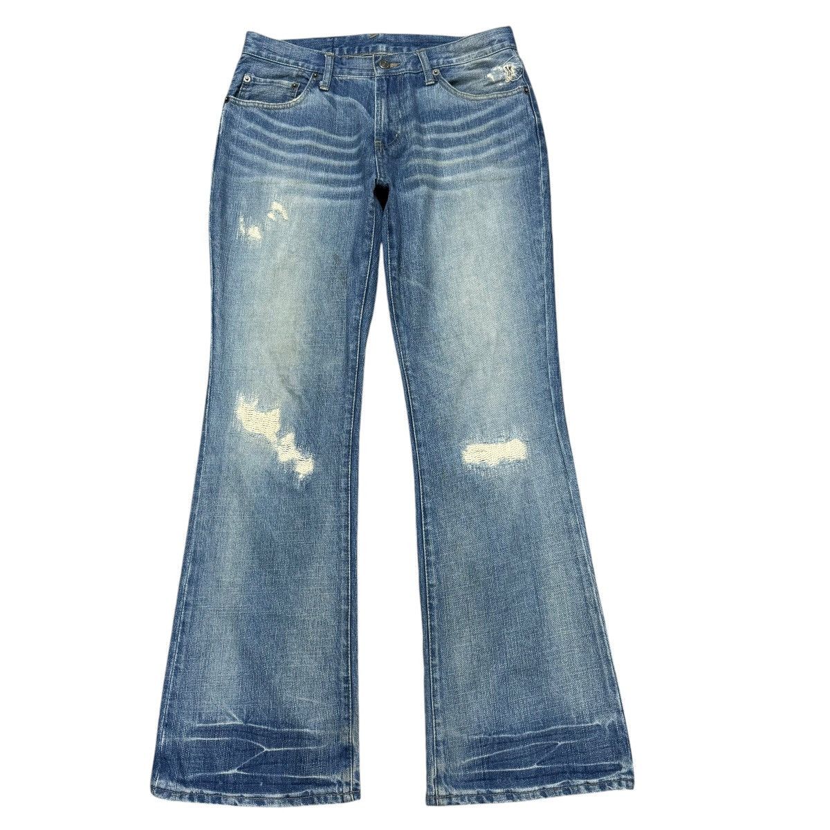 PPFM PPFM Repaired Denim Flare Jeans Size US 30 / EU 46 - 2 Thumbnail