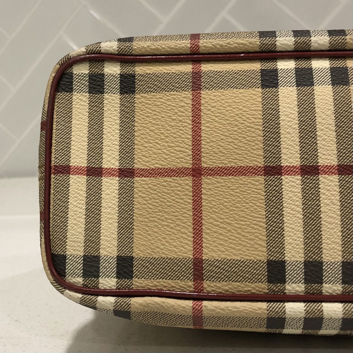Burberry BURBERRY Nova Check Tote Bag PVC Leather Beige Auth T-03-01 Size ONE SIZE - 9 Thumbnail