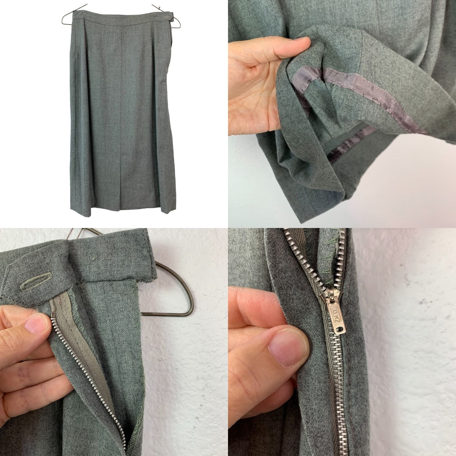 Vintage VINTAGE Unbranded HXG Wool Blazer Skirt Suit Womens 4 XS 2 Piece Gray Wool Set Includes Jacket Skirt Winter Fall 100% Wool Dry Clean Only Mens? No. Size 27" / US 4 / IT 40 - 9 Thumbnail