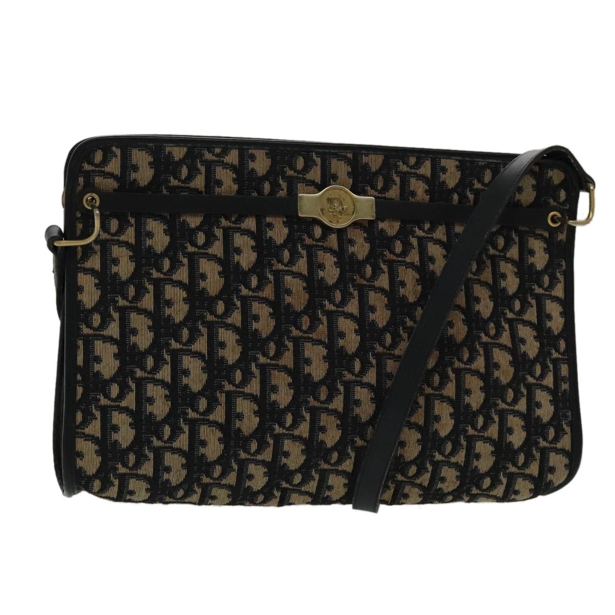Dior Trotter Navy Canvas Shoulder Bag (Pre-Owned) Size ONE SIZE - 1 Thumbnail
