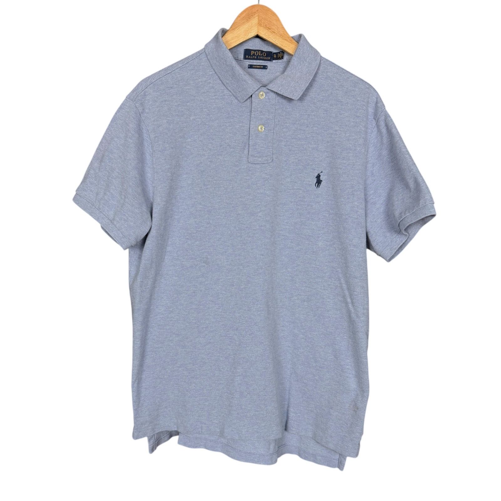 Polo Ralph Lauren Polo Ralph Lauren Light Blue Custom Fit Knit Polo Preppy XL Size US XL / EU 56 / 4 - 1 Thumbnail