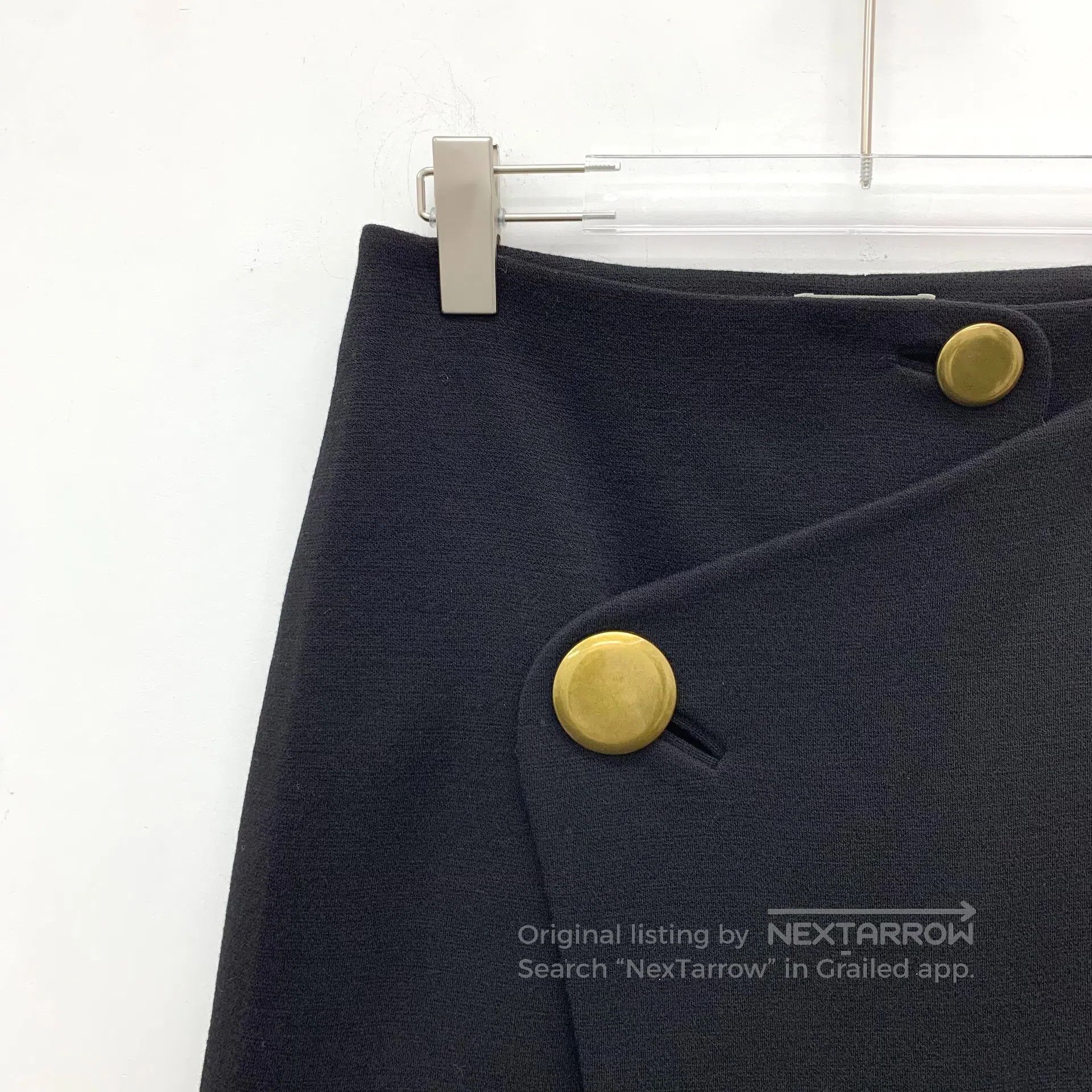 Balenciaga Balenciaga Black Asymmetrical Wool Casual Skirt| Size 37" - 3 Thumbnail