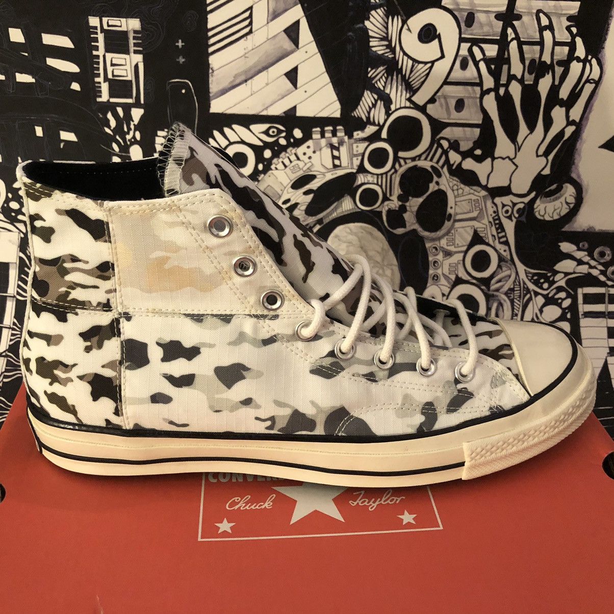 NWB Chuck 70 Hi Blocked Camo White Carbon Grey Utility