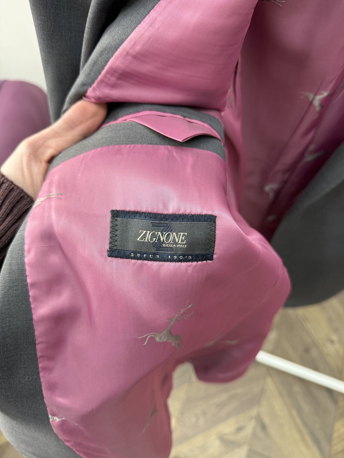Other Vintage Dolzer Bespoke Zignone Super 100’s Wool Suit Grey Size 50R - 6 Thumbnail