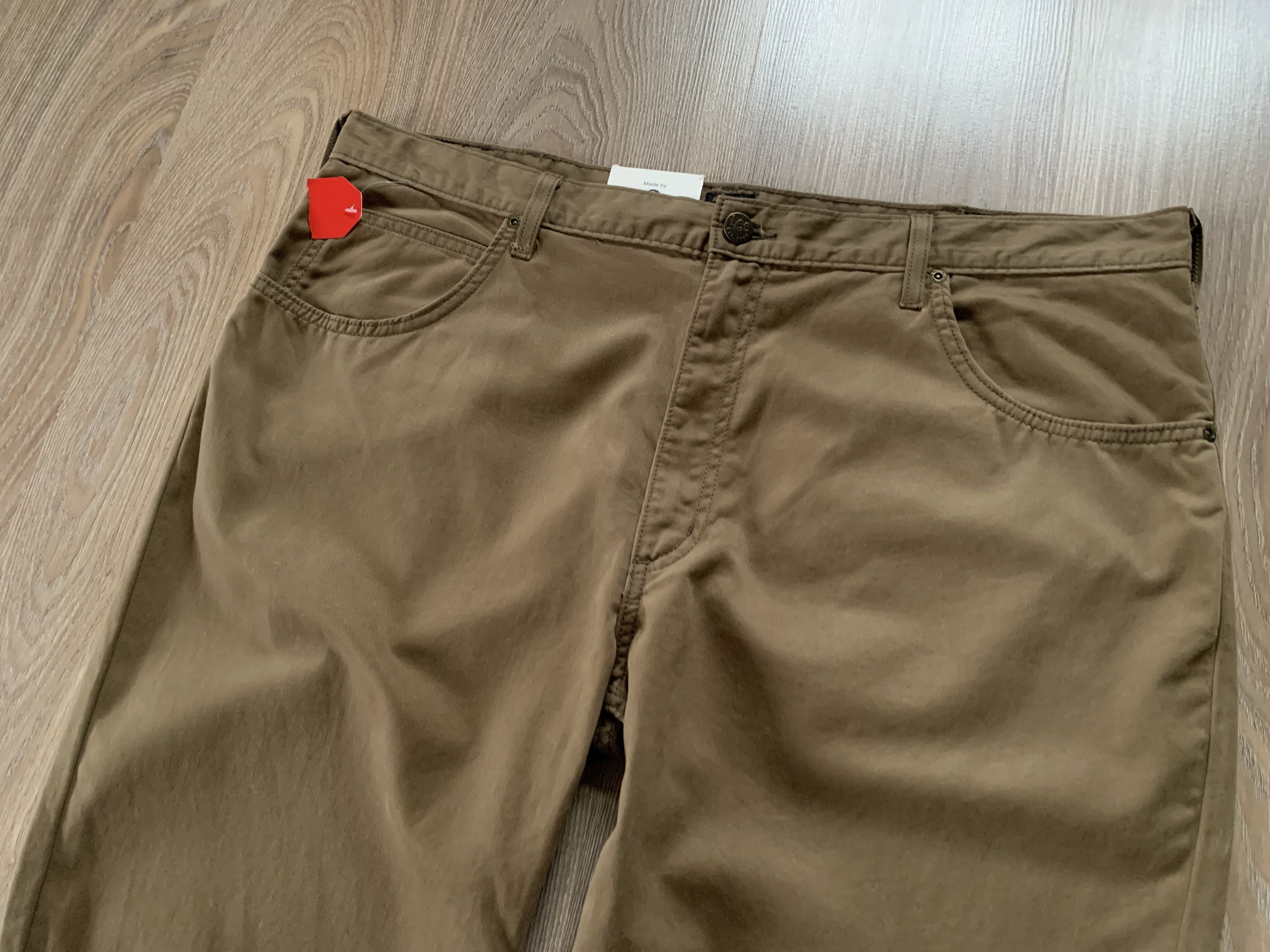 Denime × Lee Lee Brooklyn Straight Stretch Khaki Casual Pants Size US 42 / EU 58 - 4 Thumbnail