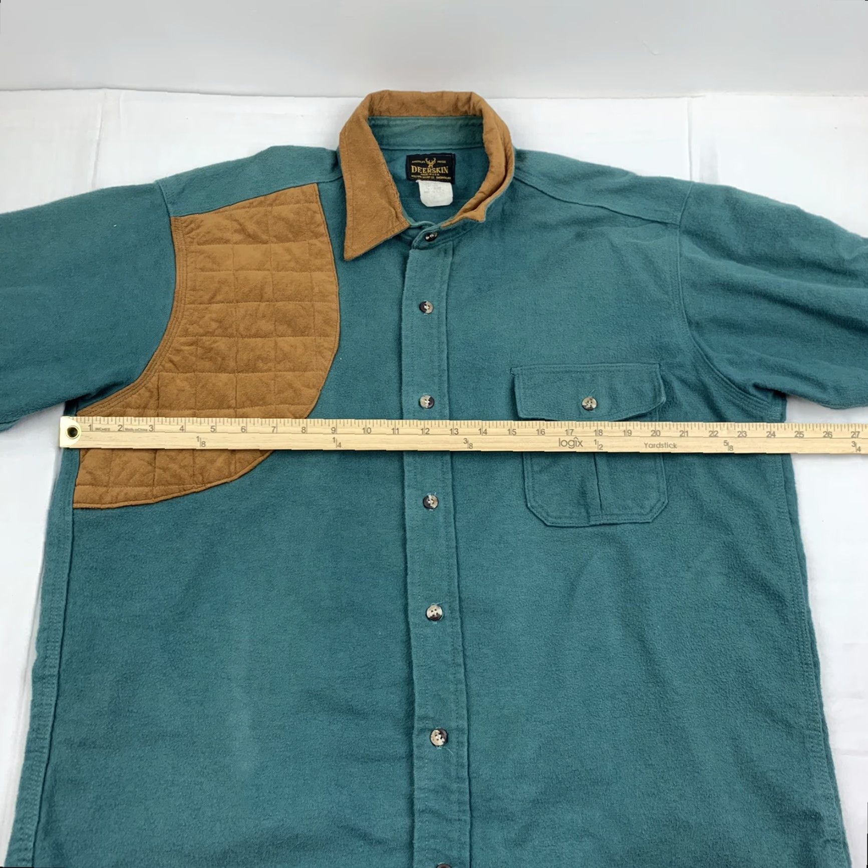 Vintage VINTAGE Deerskin Shirt XL Green Button-Up Flannel Outdoor Hunting 90s Mens Size US XL / EU 56 / 4 - 7 Thumbnail