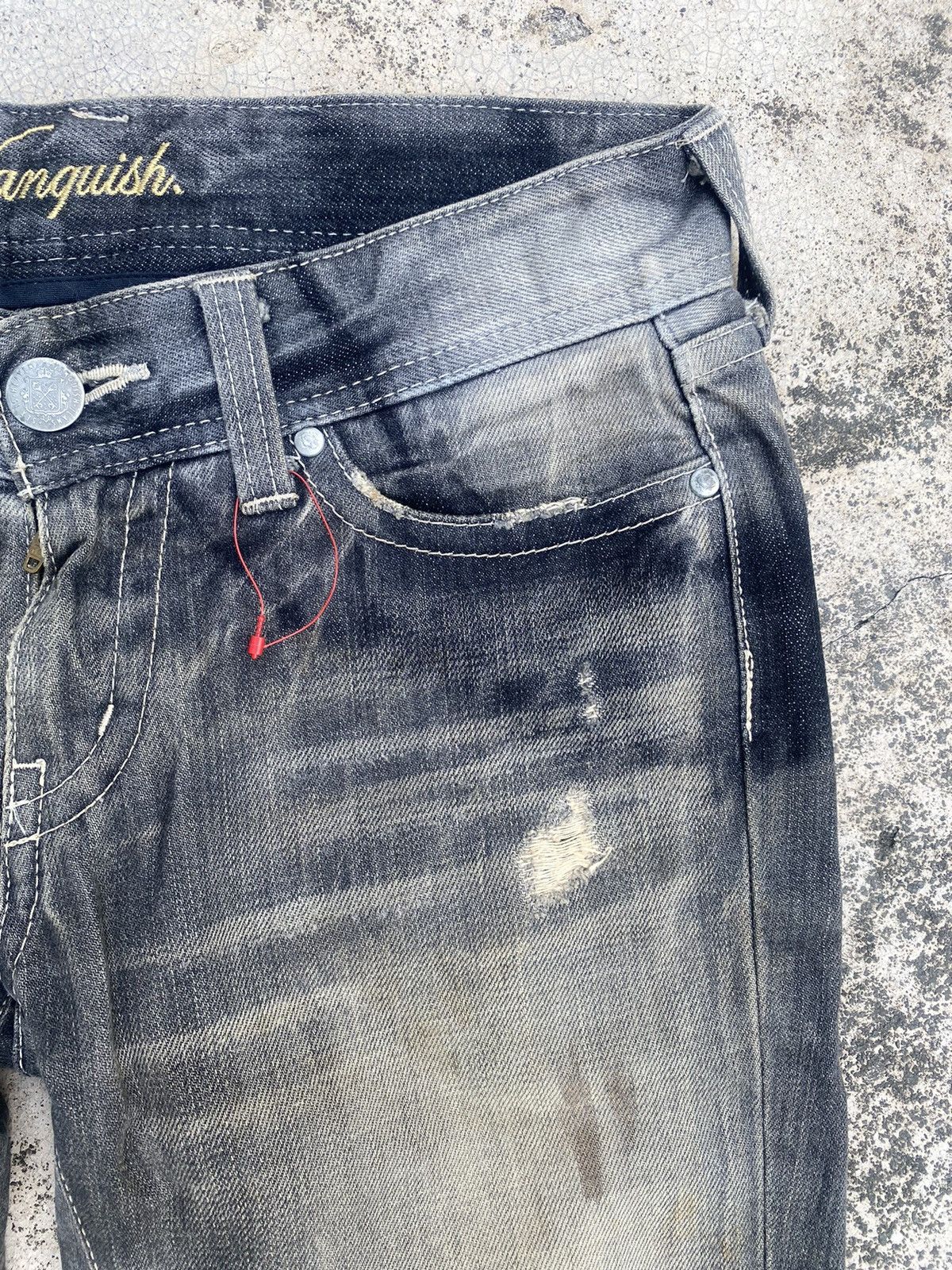 If Six Was Nine × Vanquish Vanquish Distressed Faded Claw Mark Denim Jeans Size US 30 / EU 46 - 3 Thumbnail
