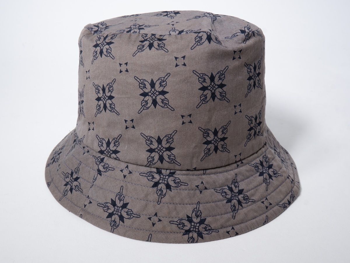 Japanese Brand × Vandalize VANDALIZE All-over Pattern middle finger Cotton bucket Hat Size ONE SIZE - 3 Thumbnail