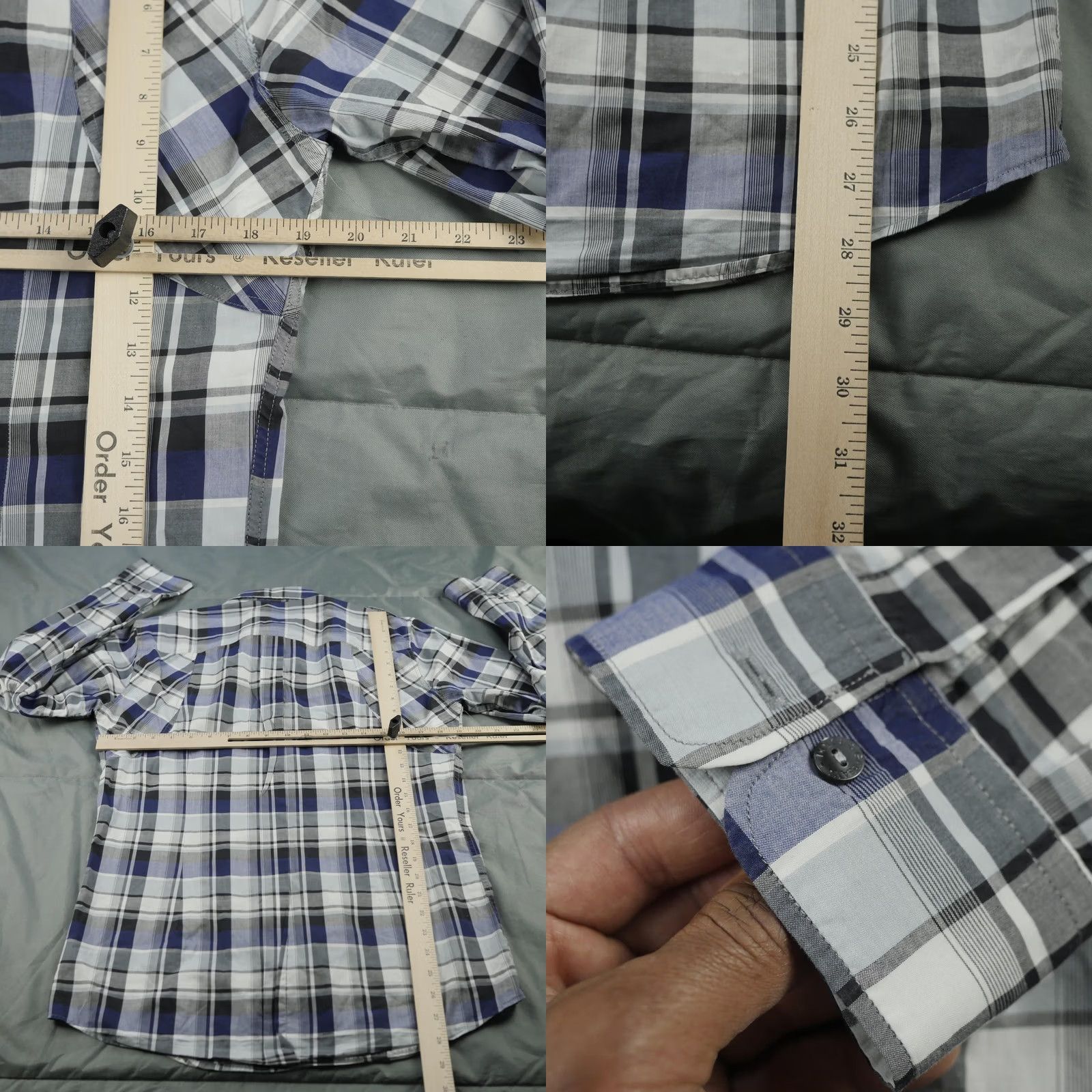 Dolce & Gabbana Dolce & Gabbana Button-Up Shirt Mens Plaid Blue Cotton 100% Button Front Chest Pockets Made in Italy Size US M / EU 48-50 / 2 - 9 Thumbnail