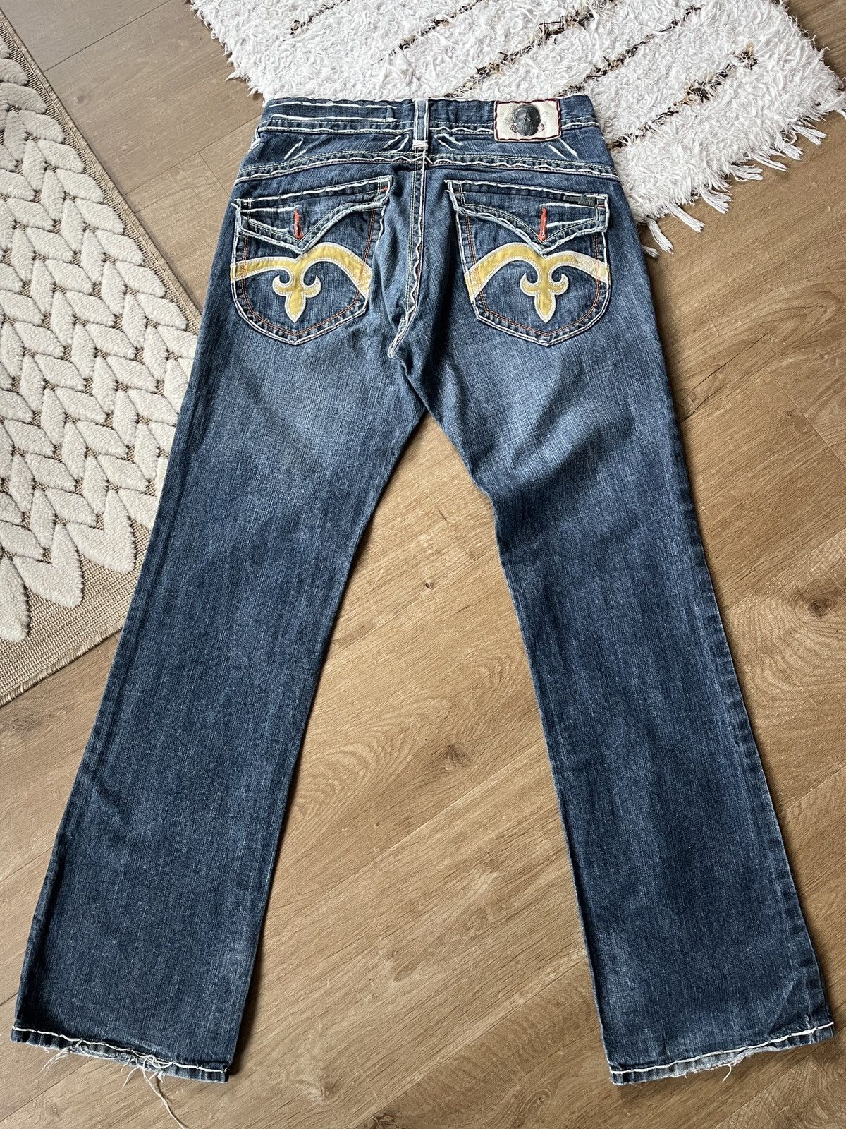 image of Designer Laguna Beach Wide Jeans Denim Evisu Rock Revival, Men's (Size 33)