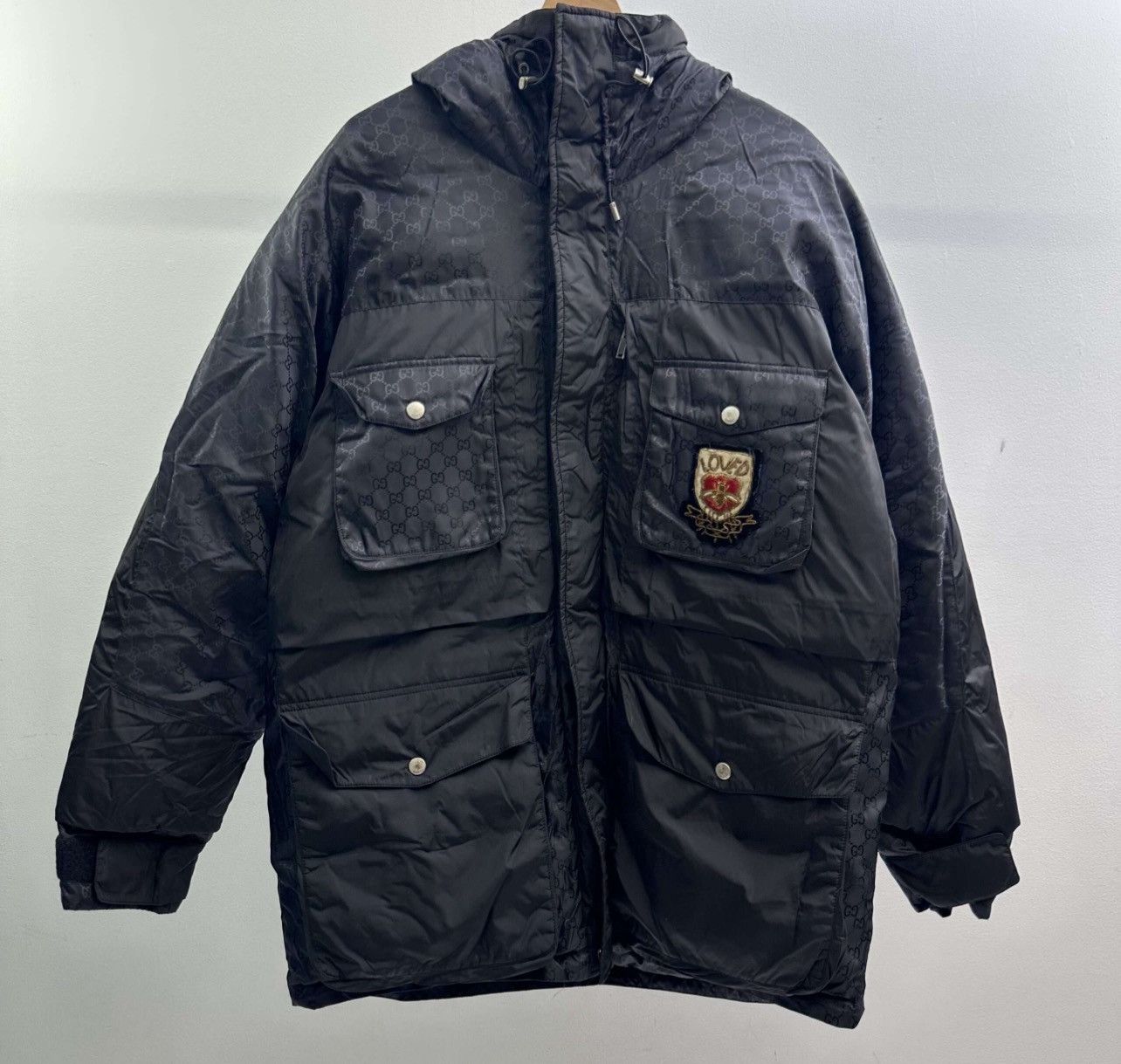 Gucci Gucci Monogram Loved Crest Puffer Jacket Size US XXL / EU 58 / 5 - 1 Thumbnail