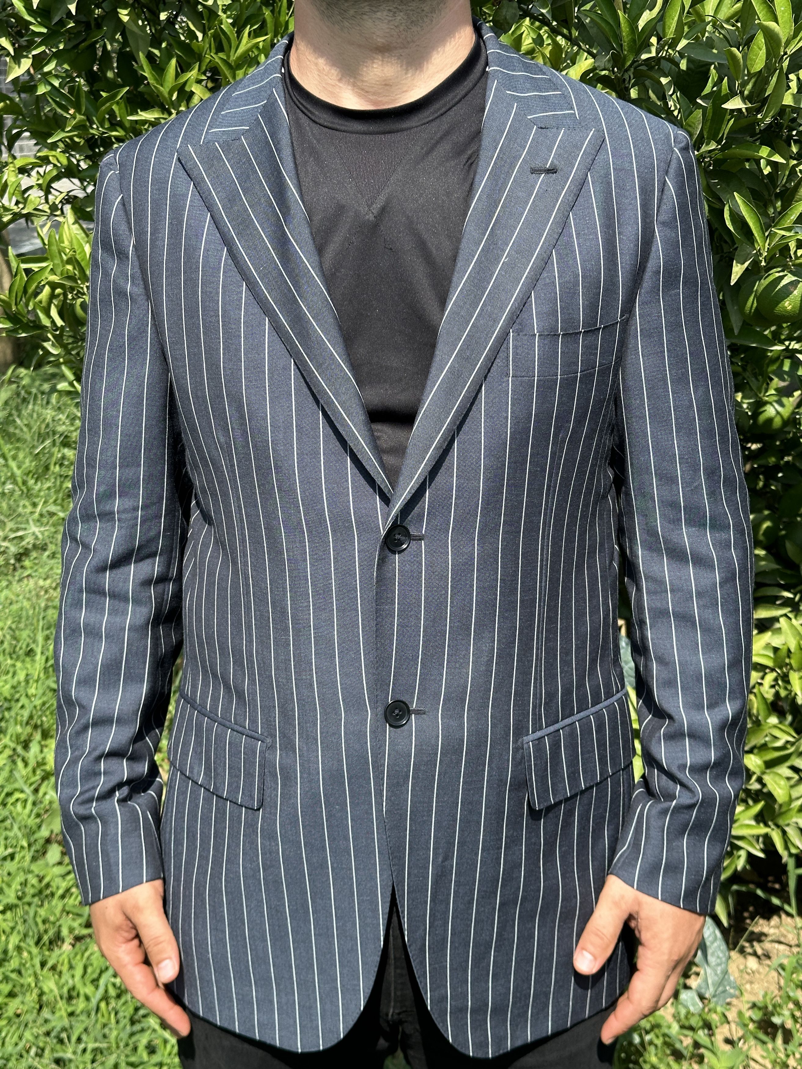 Isaia Isaia Napoli Royal Blazer Suit Formal Striped Jacket Size 52 Size 52R - 7 Thumbnail