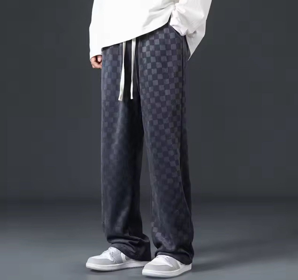 Japanese Brand 🔥 Checkered Wide Leg SweatPants Size US 32 / EU 48 - 2 Thumbnail