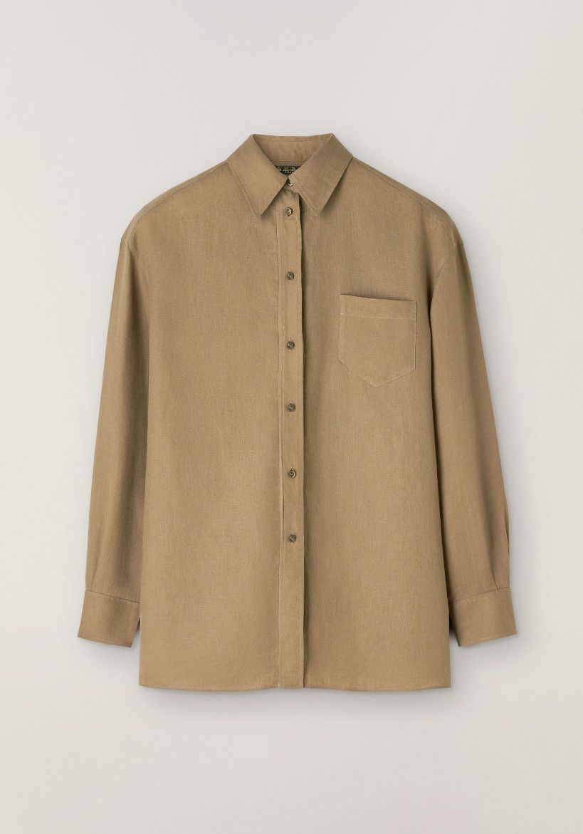 Loro Piana o1srvl11e1224 Fabienne Solaire Shirt in Light Brown Size L / US 10 / IT 46 - 1 Preview