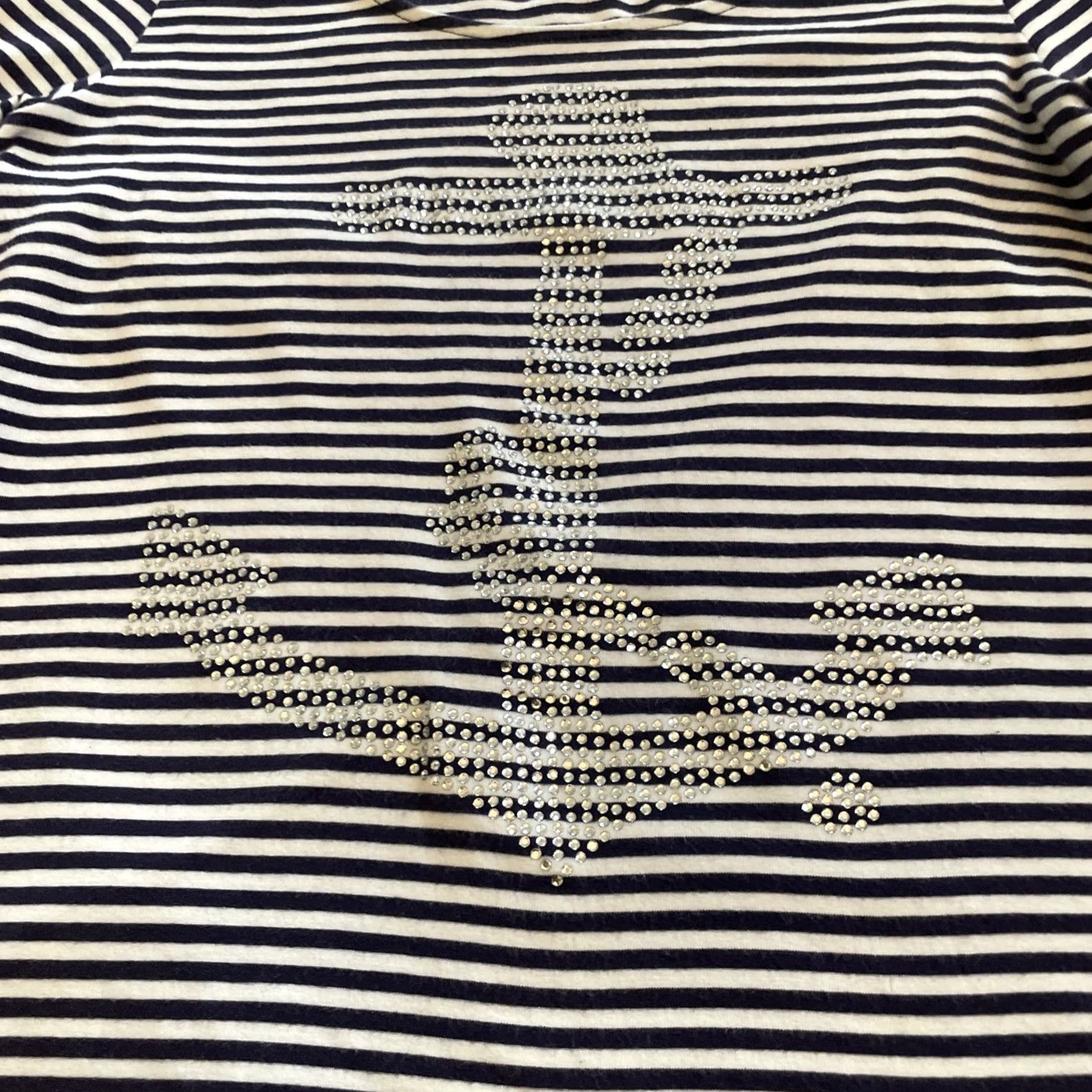 Vintage VINTAGE Chico's Navy White Striped Shirt Studded Anchor Nautical Top Cruise M Womens Size XS / US 0-2 / IT 36-38 - 3 Thumbnail