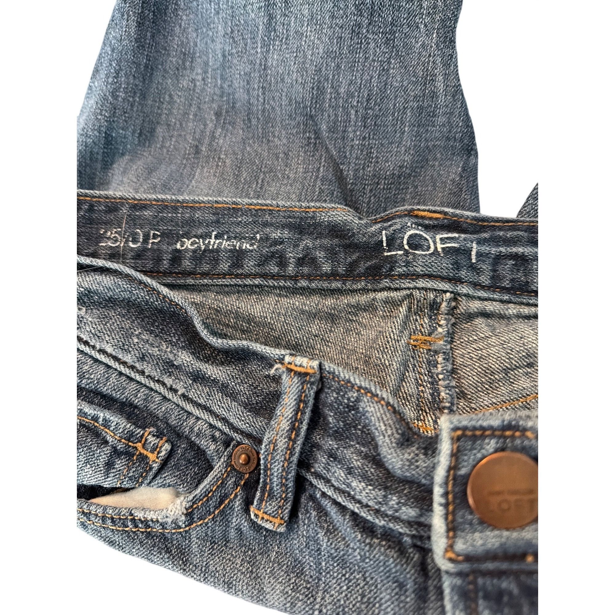 Loft Ann Taylor Loft Boyfriend Distressed Mid Rise Blue Jeans But Size 25" / US 0 / IT 36 - 6 Thumbnail