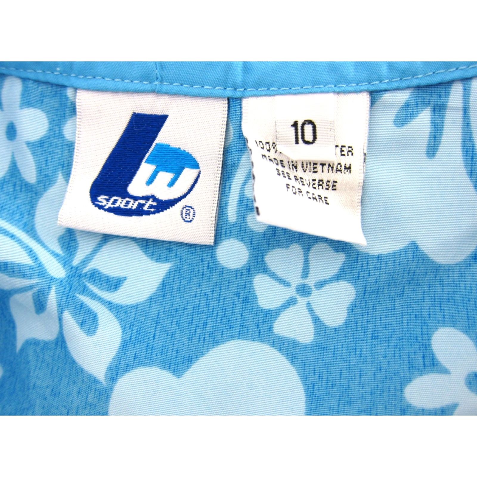 Vintage VINTAGE BW Sport Blue Floral Hawaiian Snap Button Active Wrap Skirt Size 10 Size 32" / US 10 / IT 46 - 3 Thumbnail