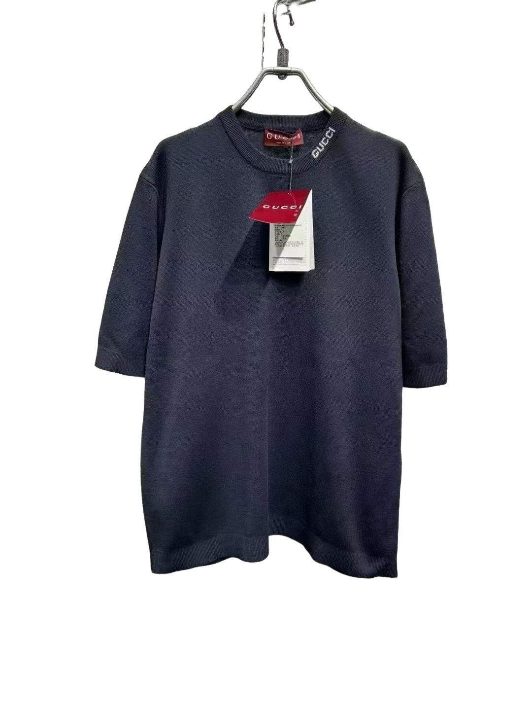 Gucci Gucci Logo Collar Silk Cotton Knit T-Shirt XL Size US XL / EU 56 / 4 - 1 Thumbnail