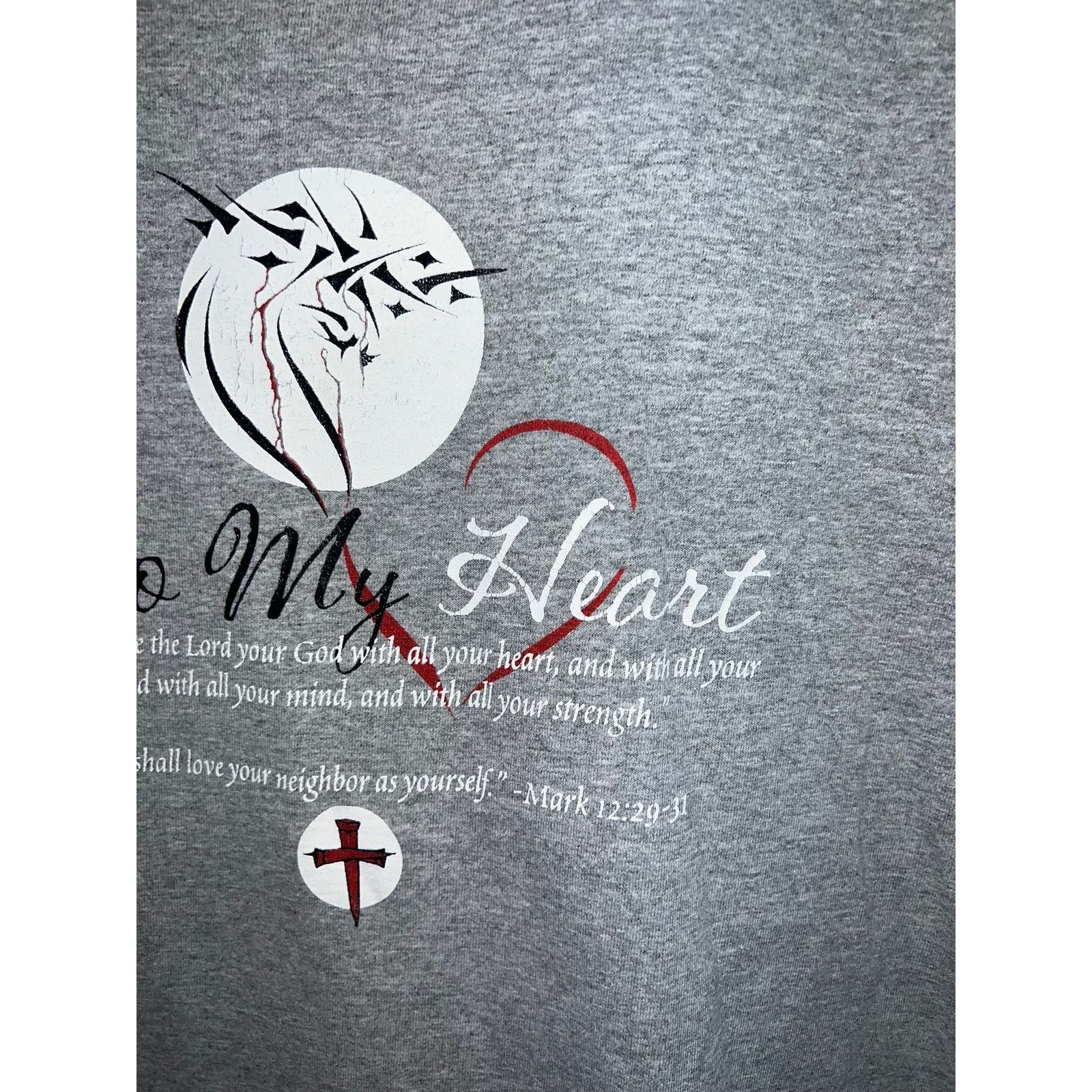 Gildan Vintage 10 Commandments Shirt Mark 12:29-31 Jesus XL Size US XL / EU 56 / 4 - 3 Thumbnail