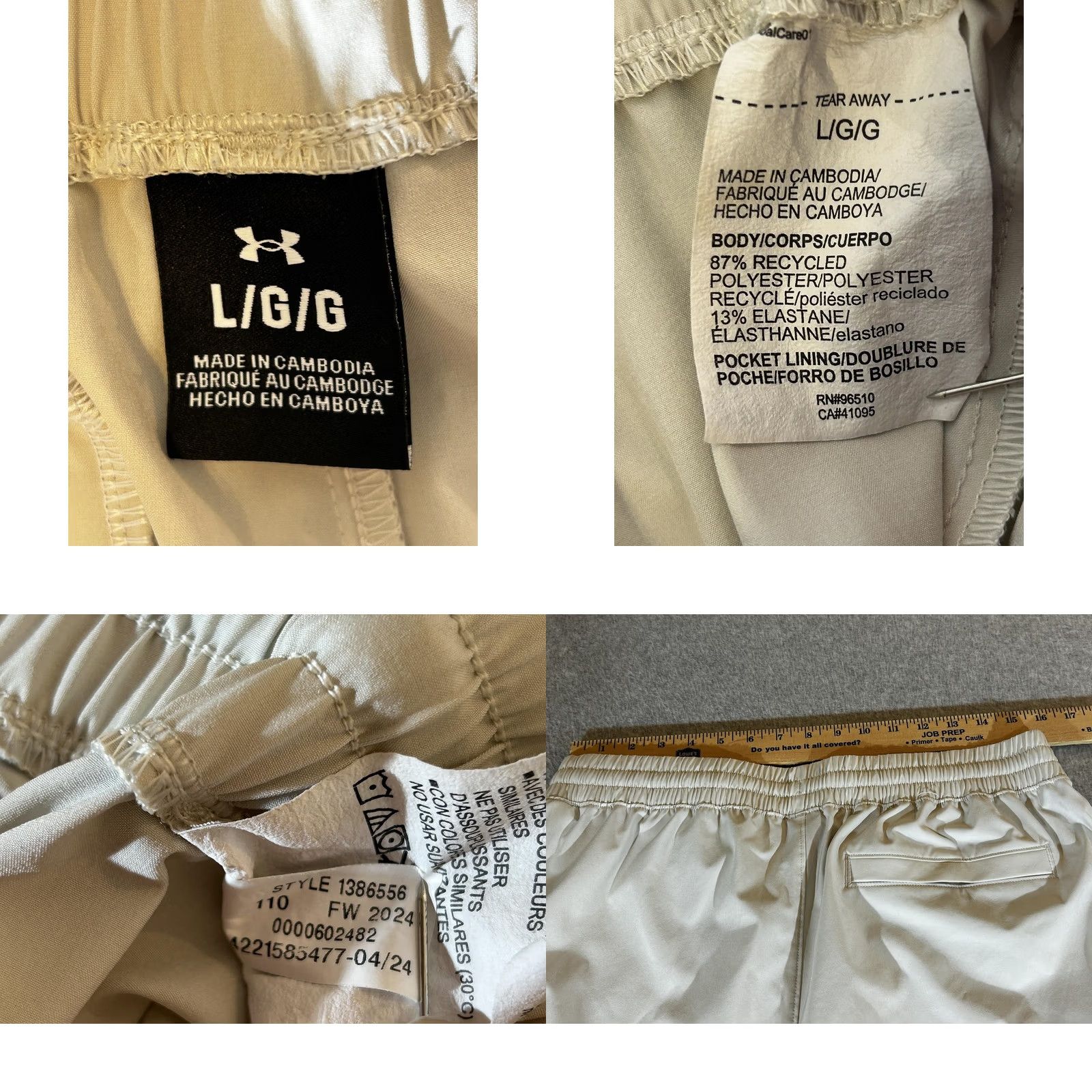 Under Armour Under Armour Beige Pants Men Large Joggers Track Lightweight Soccer Athletic Gym Vibe Size US 33 - 8 Thumbnail