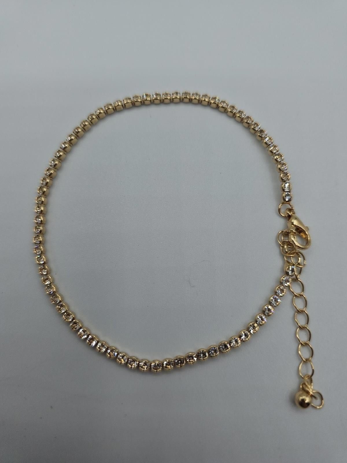 The Unbranded Brand Petite Gold Tone & Rhinestone Tennis Bracelet Adjustable Size ONE SIZE - 1 Thumbnail