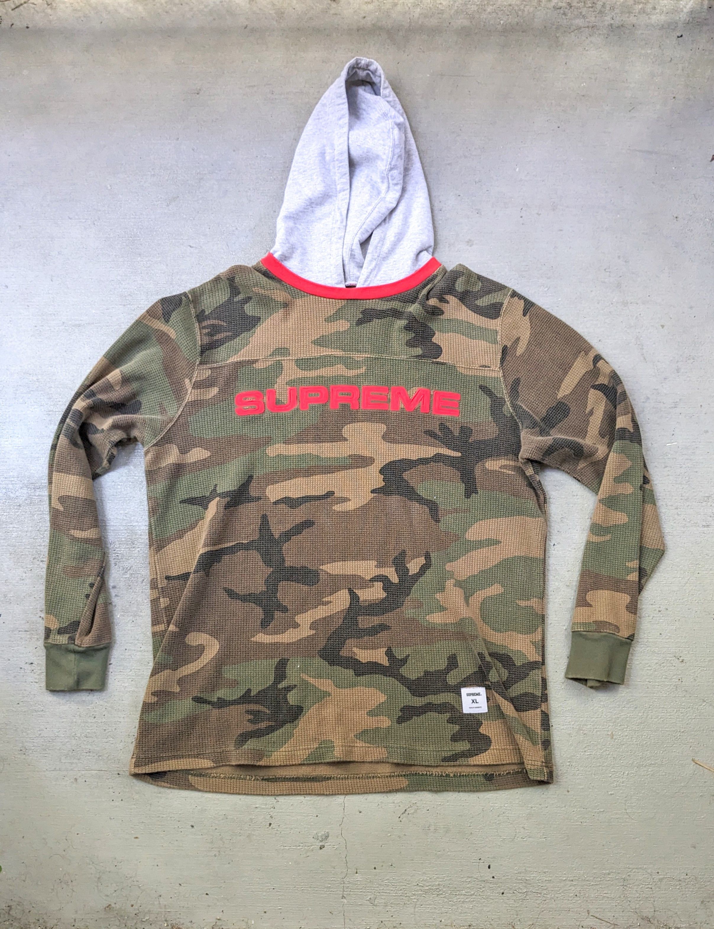 Supreme Supreme Hooded Waffle Ringer XL Camouflage Camo Thermal | Grailed