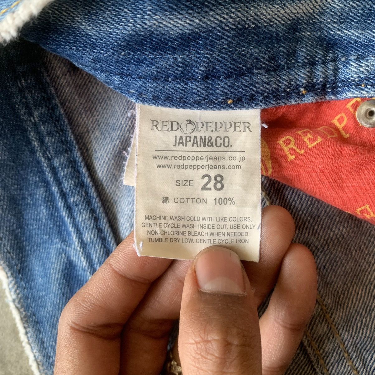 14th Addiction × If Six Was Nine × Japanese Brand RedPepper Spellout Embroidery Zipper Pocket Jeans Size US 33 - 7 Thumbnail