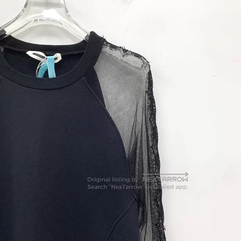 Alexander McQueen Alexander Mcqueen Black lace stitching round-neck long-sle Size US XXS / EU 40 - 3 Thumbnail