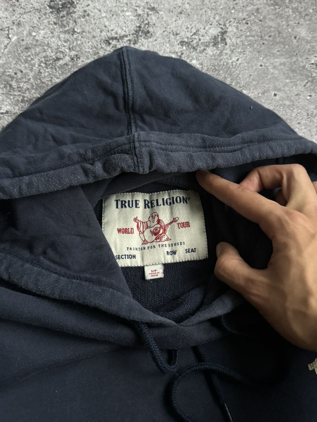 True Religion × Vintage Vintage True Religion oversized Y2K faded washed hoodie Size US S / EU 44-46 / 1 - 9 Thumbnail