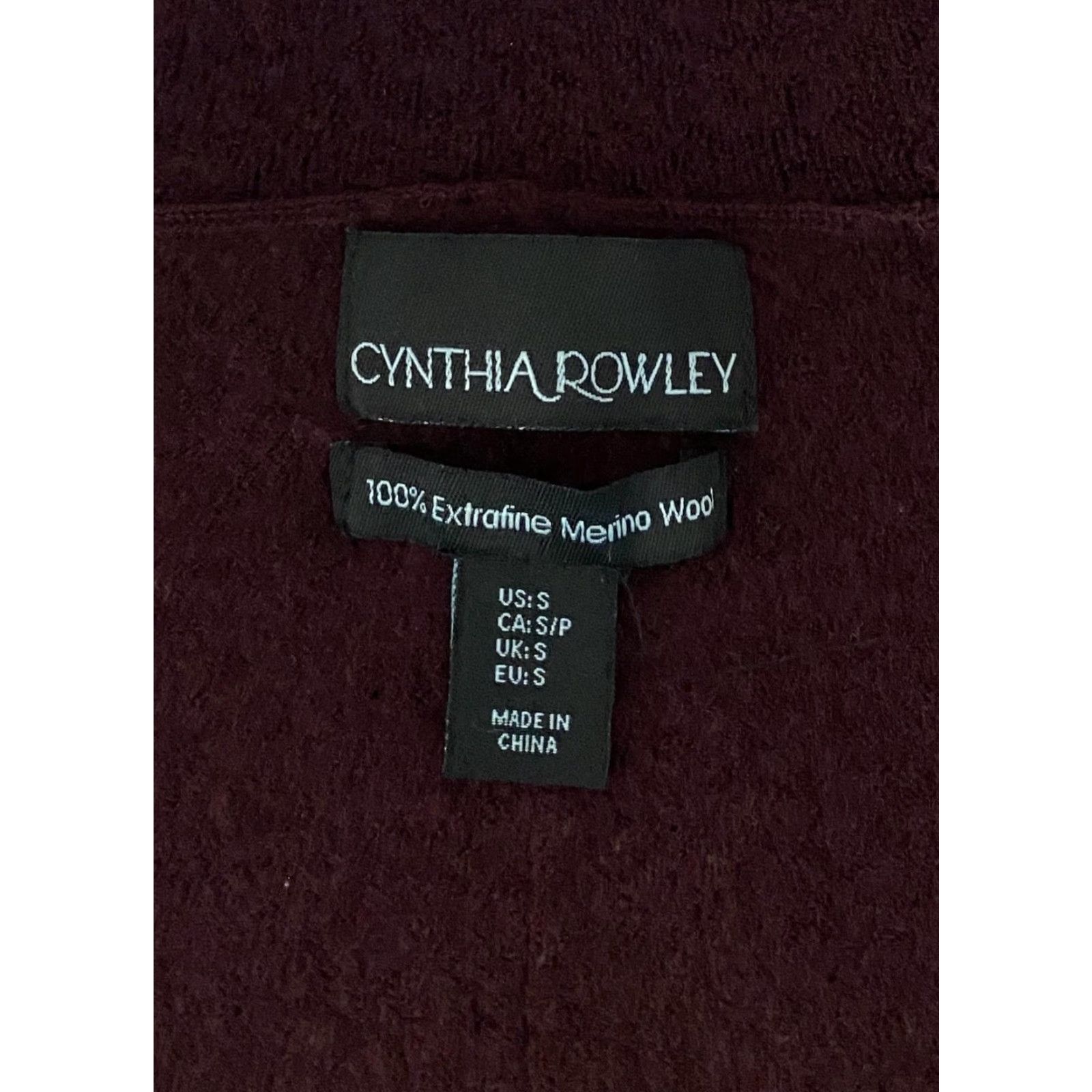 Cynthia Rowley Cynthia Rowley Sweater Womens Small Burgundy Merino Wool Turtleneck Raglan Knit Size S / US 4 / IT 40 - 4 Thumbnail