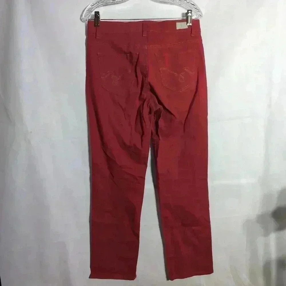 Designer Red Bandolino Misses Jeans Rear Pocket embroidered design Size 28" / US 6 / IT 42 - 3 Thumbnail