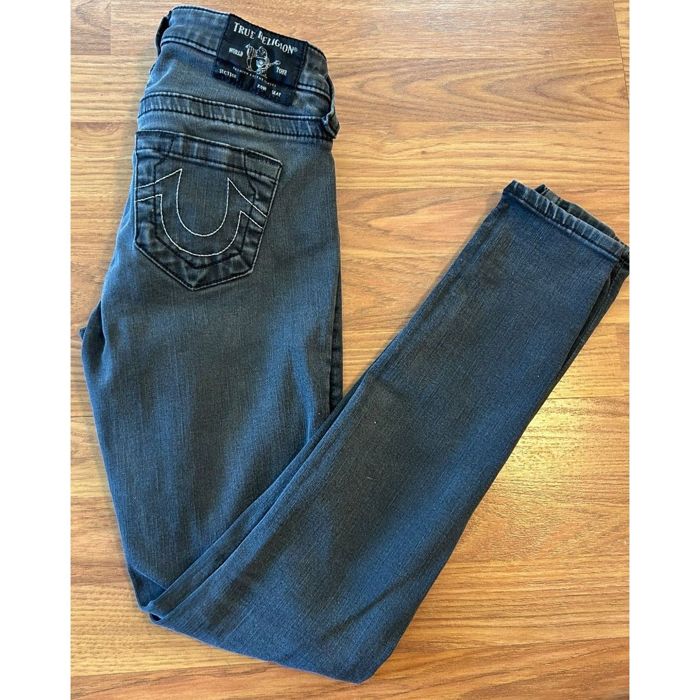 True Religion True Religion Halle Dark Grey Super Skinny Jeans - Size 25 Size 25" / US 0 / IT 36 - 1 Thumbnail