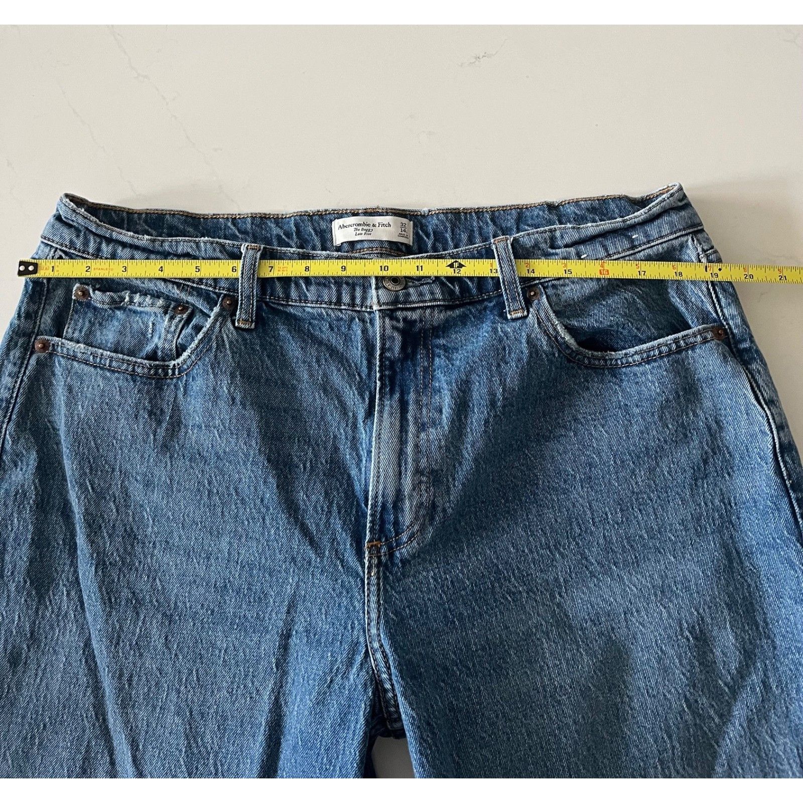 Abercrombie & Fitch Abercrombie & Fitch Baggy Low Rise Jeans Light Wash 32 L Size 24" / US 00 / IT 34 - 5 Thumbnail