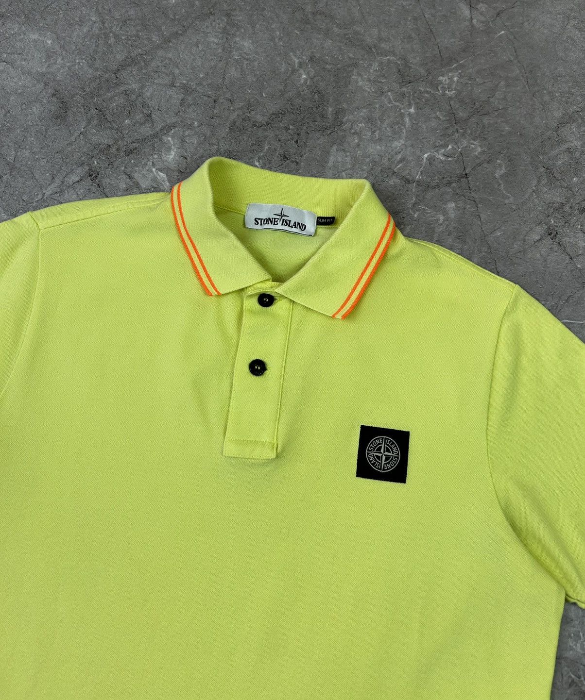 Stone Island Vintage Polo Stone Island Box Logo Tee Yellow T-shirt Size US M / EU 48-50 / 2 - 4 Thumbnail
