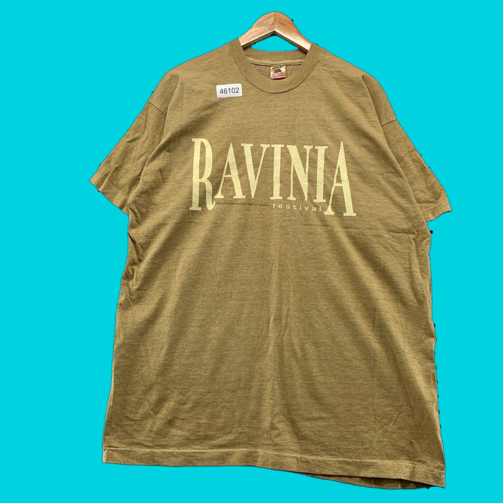 Fruit Of The Loom VINTAGE Ravinia Festival Shirt Mens 2XL Beige Cotton 90s Music USA Fruit of the Loom T-Shirt Short Sleeve Crew Neck 1980s-1990s Mens Size US XXL / EU 58 / 5 - 1 Thumbnail