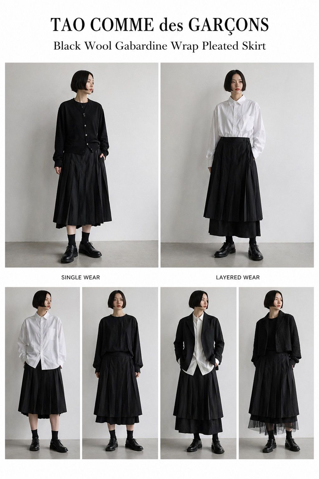 Comme des Garcons COMME des GARCONS - Wool Gabardine Apron Wrap Pleated Skirt Size 27" / US 4 / IT 40 - 3 Thumbnail