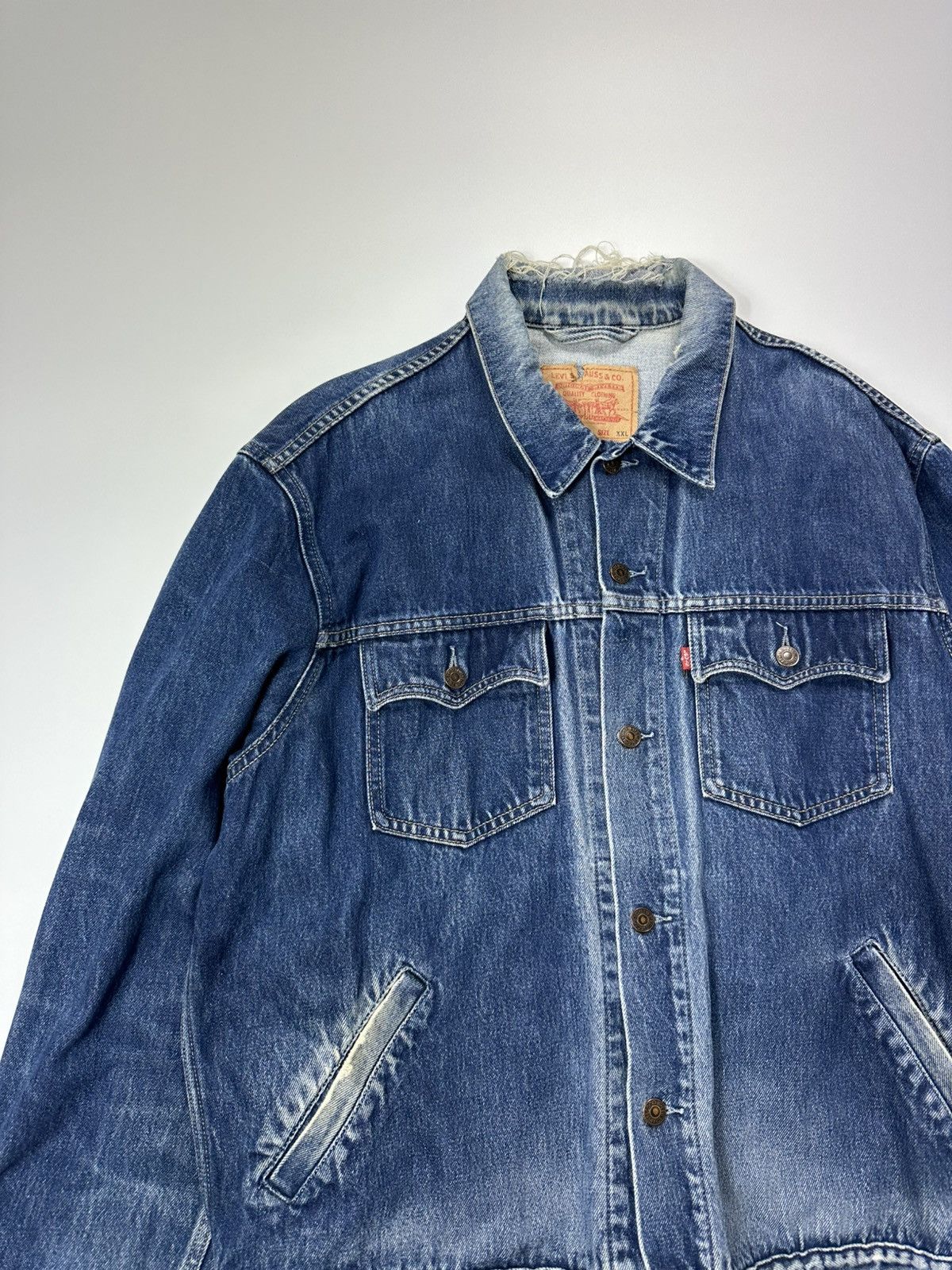 Levi's 90's Vintage Levi's Denim Jacket Faded Blue 70570 Xll Size Size US XXL / EU 58 / 5 - 4 Thumbnail