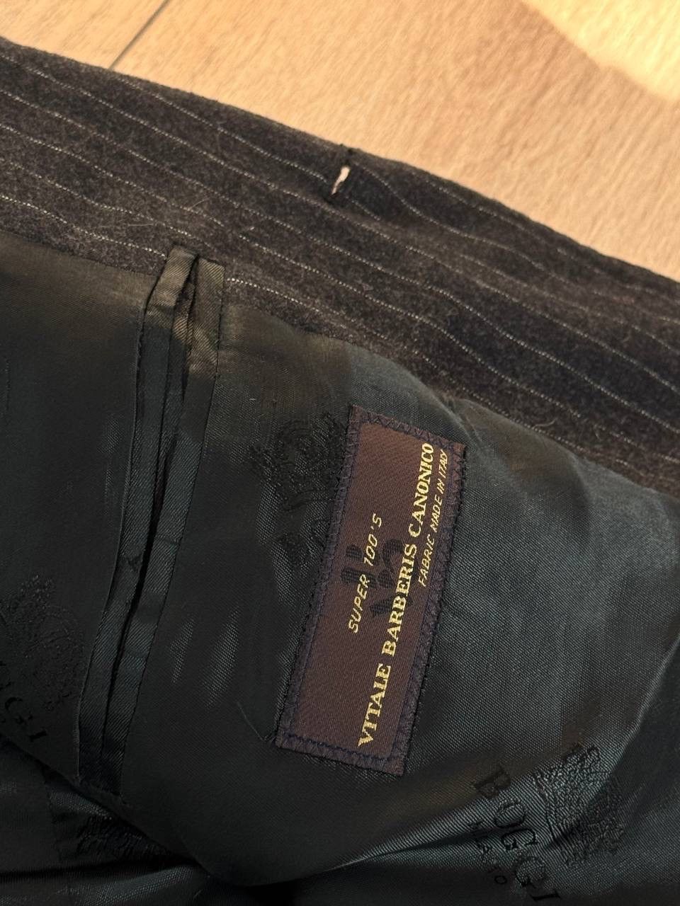 Boggi Boggi Milano Suit Size 54 Dark Gray Pinstripe Wool Suit Size 44L - 7 Thumbnail