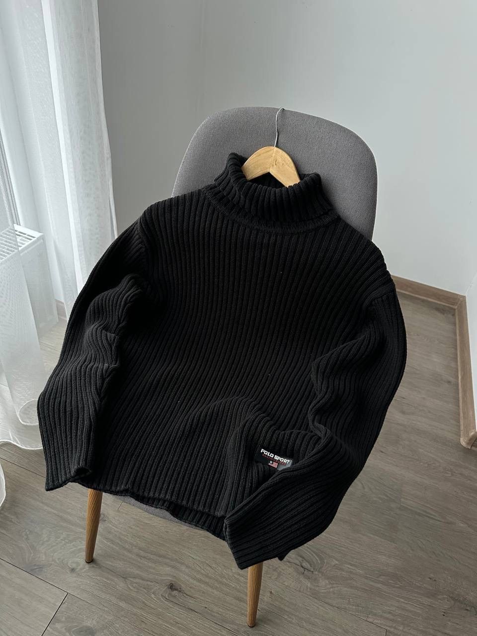 Polo Ralph Lauren × Vintage Vintage Polo Ralph Lauren Ribbed Knit Black Sweater Size US M / EU 48-50 / 2 - 7 Thumbnail