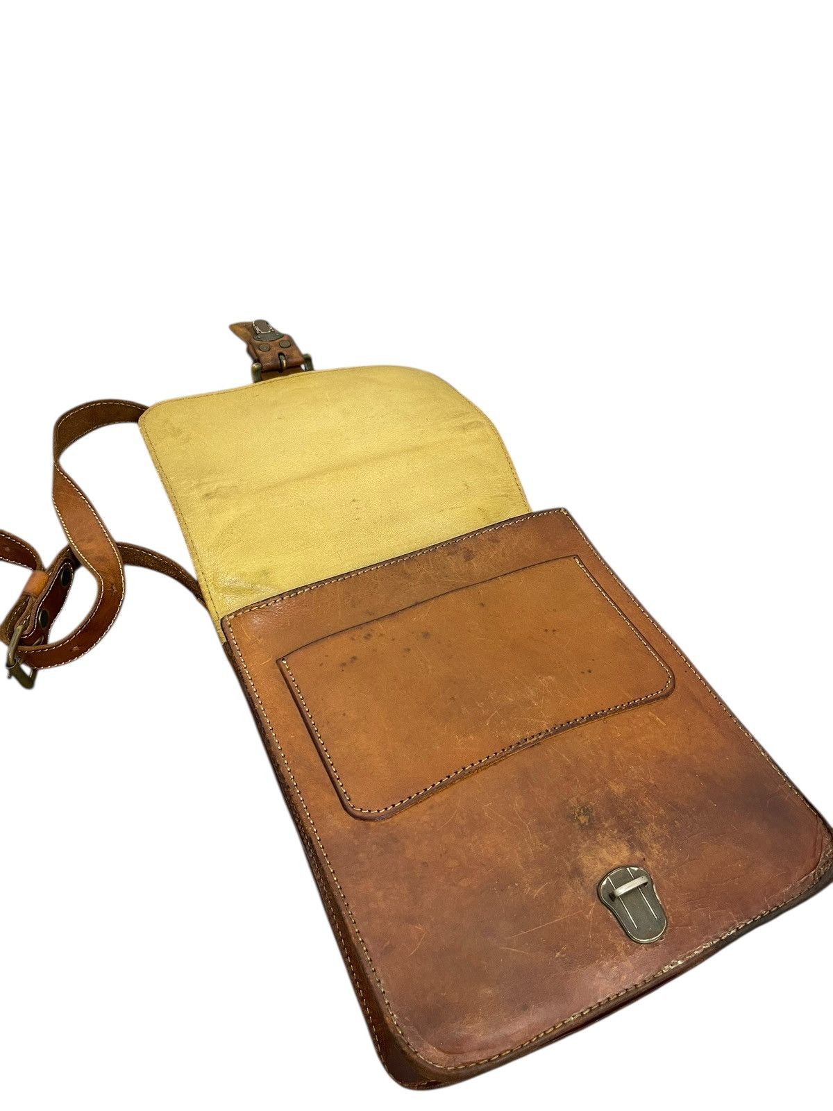 Genuine Leather Full Leather Beauty Patina Vtg Herz Japan Satchel Bag 5🟩 Size ONE SIZE - 19 Thumbnail