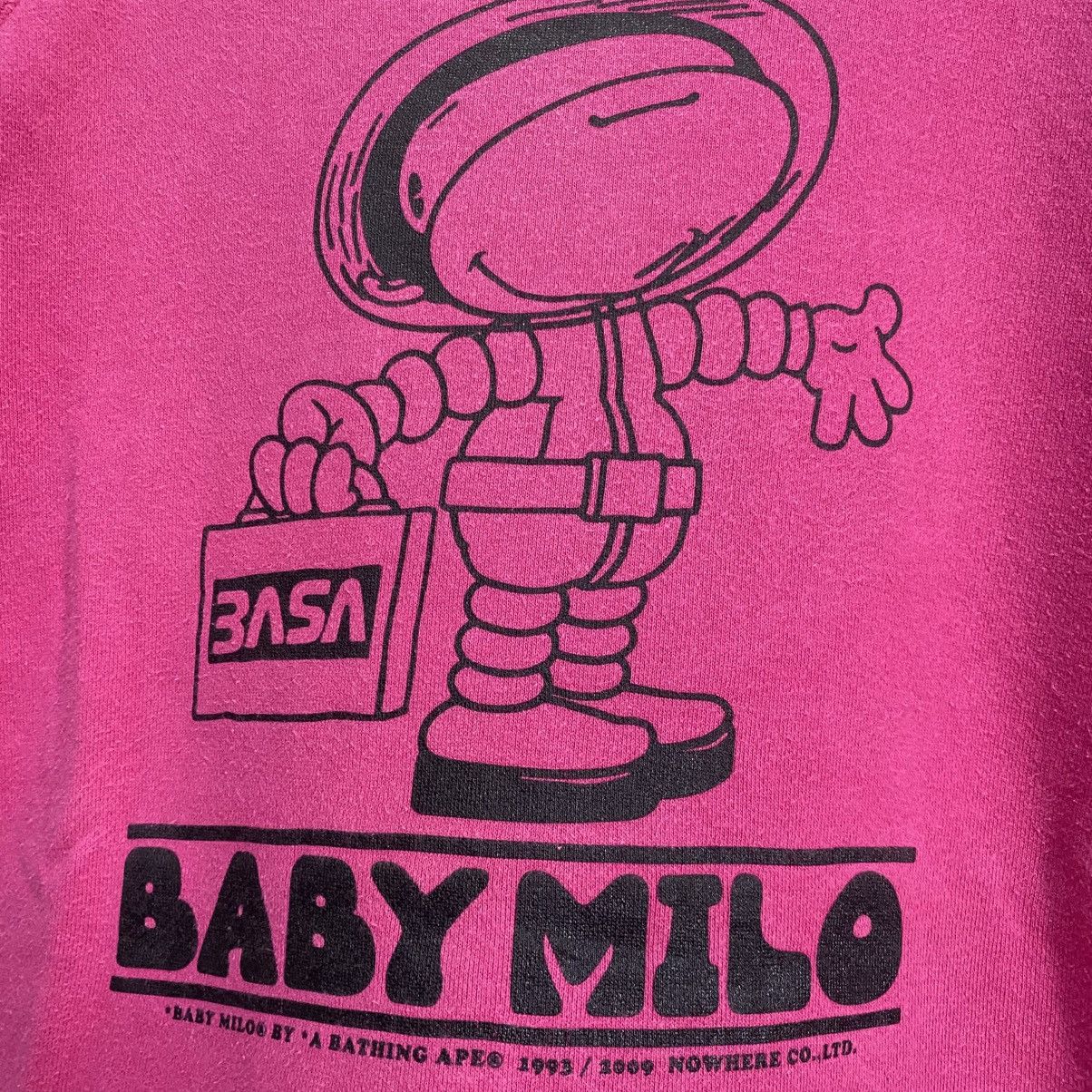 Bape Vintage Bape Baby Milo NASA Astronaut Raglan Sweatshirt Pink Size XS / US 0-2 / IT 36-38 - 5 Thumbnail
