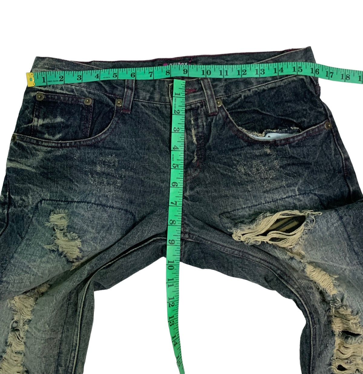 Japanese Brand 🔥Rare Japanese Brand Lowbox Distressed Asid Wash Design Size US 30 / EU 46 - 15 Thumbnail