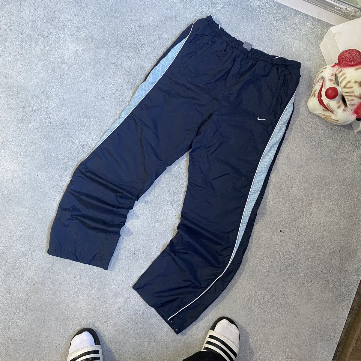 Nike Vintage Nike Track Pants Wide Leg Baggy Striped Swoosh Y2K Size US 36 / EU 52 - 2 Thumbnail