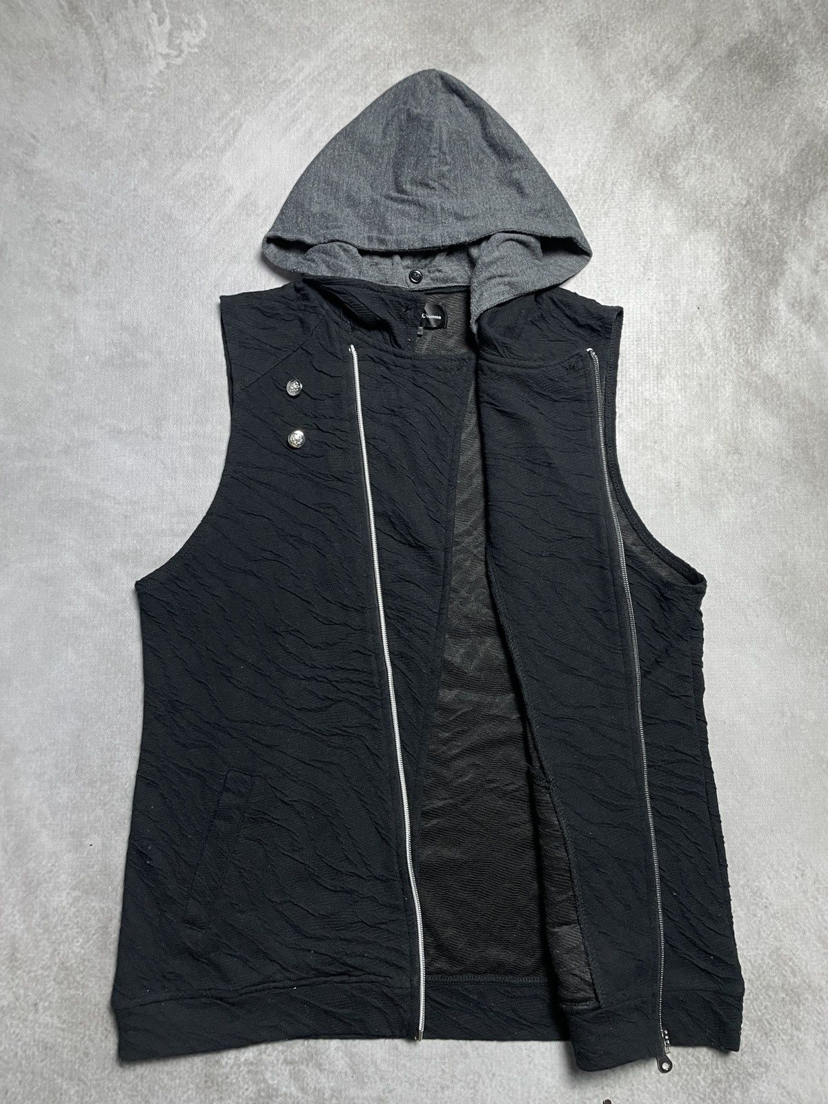 14th Addiction 2000’s In The Attic - Asymmetrical Vkei Style Textured Vest Size US M / EU 48-50 / 2 - 4 Thumbnail