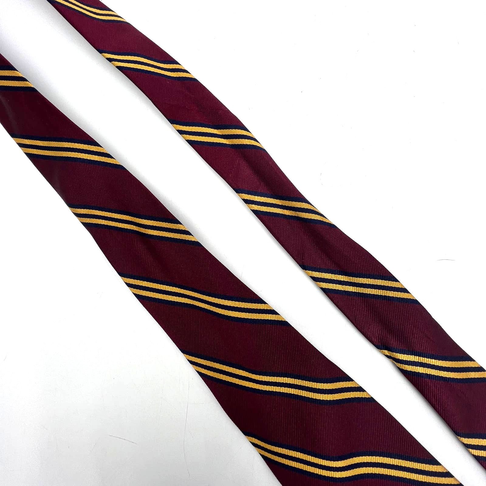 Polo Ralph Lauren Vintage Polo Ralph Lauren Silk Tie Burgundy Red Solid Stripe Size ONE SIZE - 6 Thumbnail